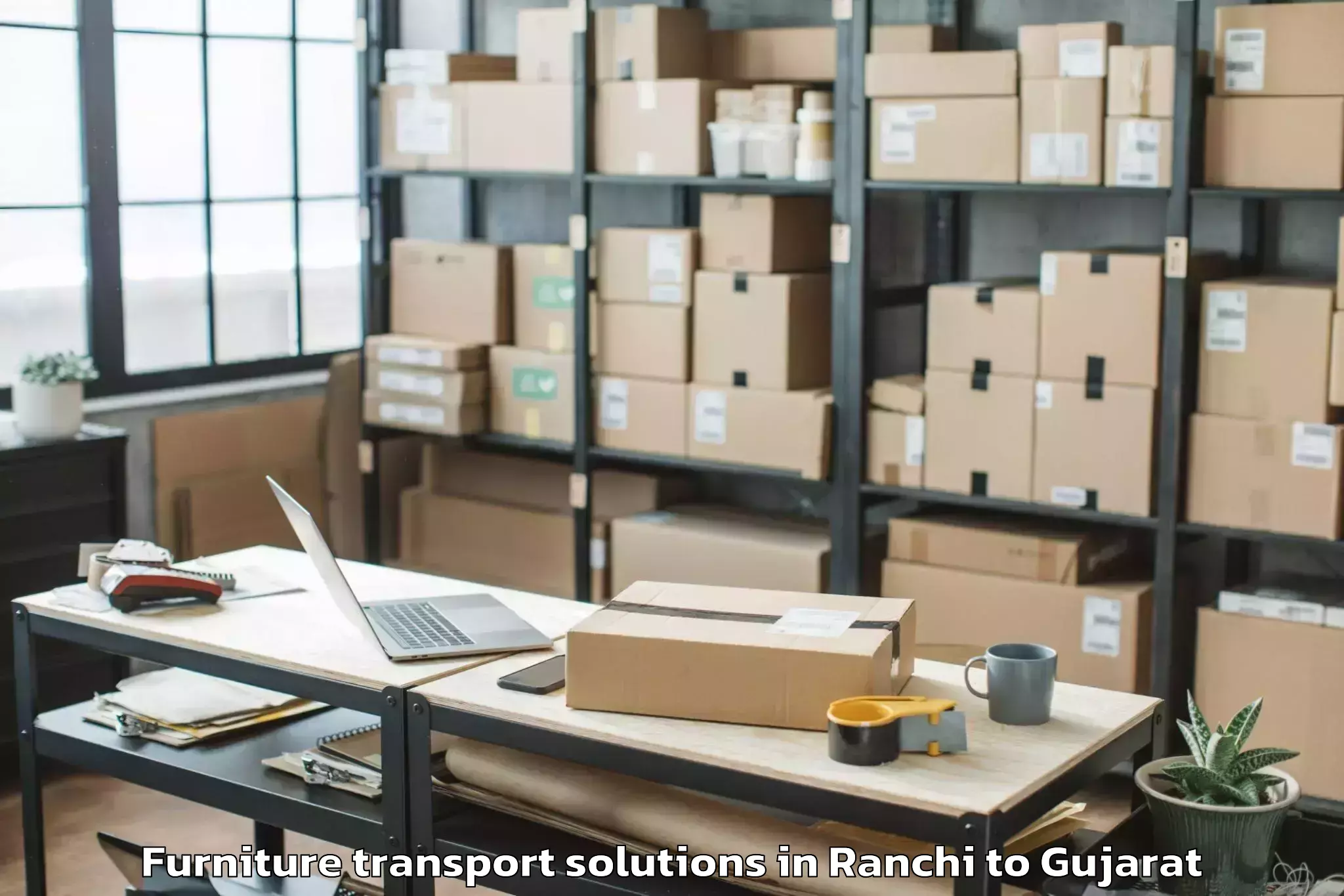 Book Ranchi to Thasra Furniture Transport Solutions Online